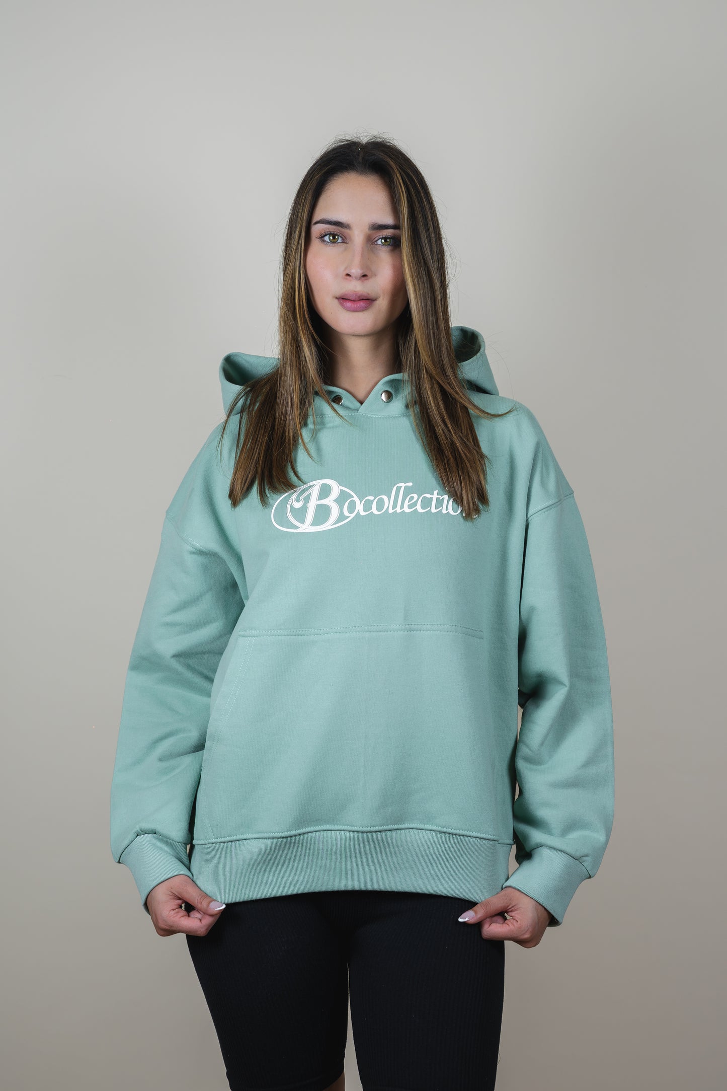 Hoodie oversize soft green 3D Bo club - Summer series