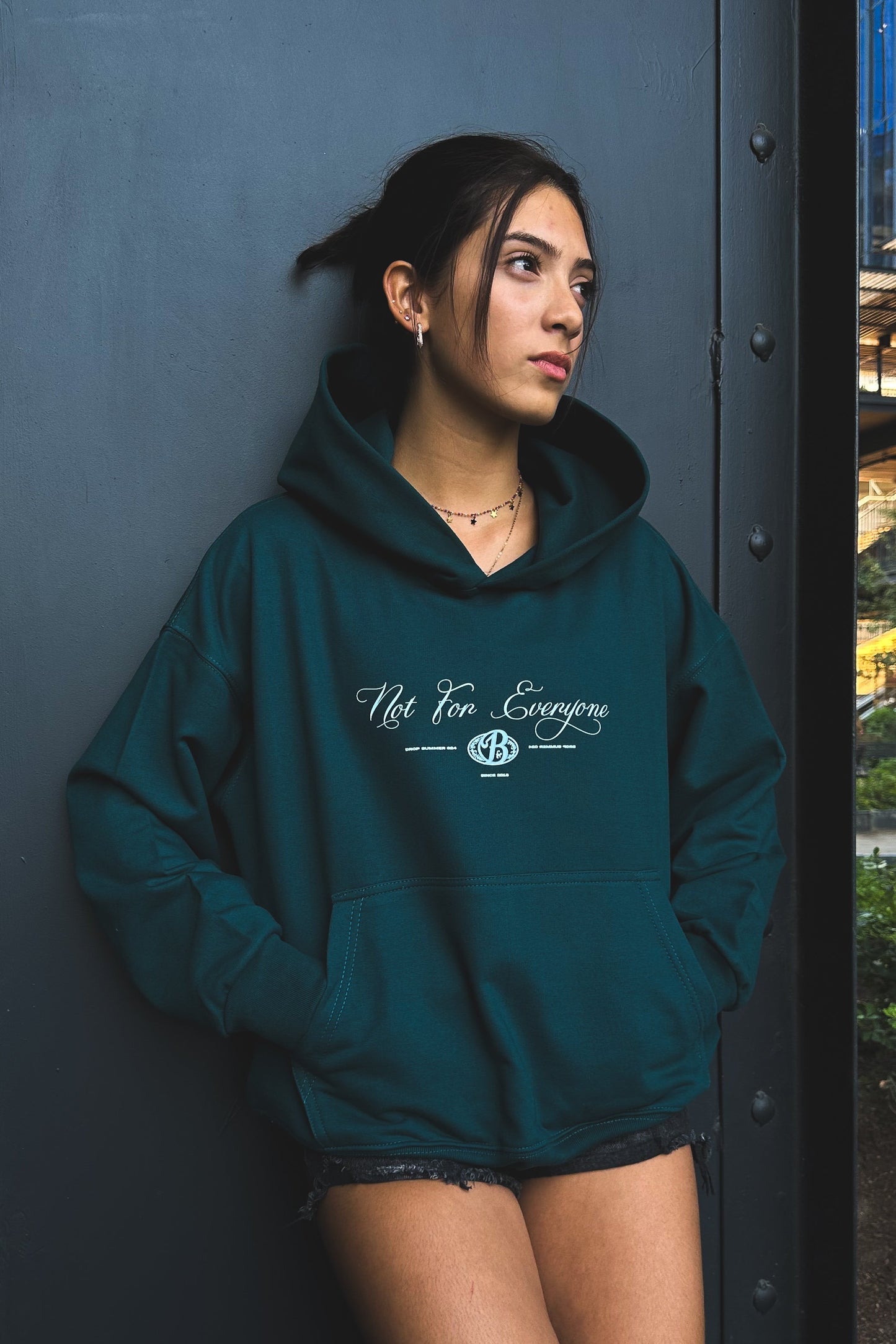 Hoodie oversize dark green Bo Martini - Summer series