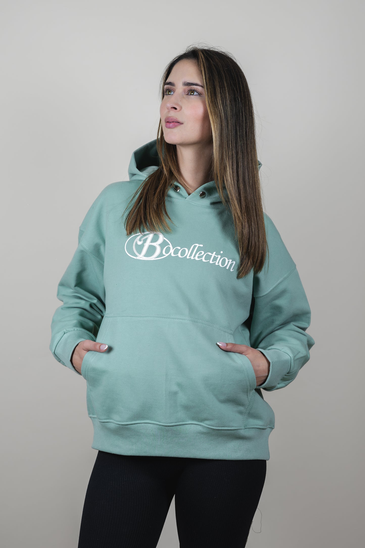 Hoodie oversize soft green 3D Bo club - Summer series
