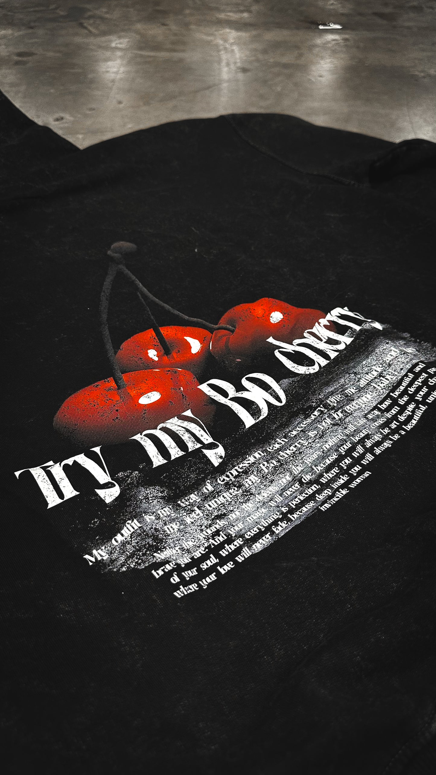 Hoodie jaspeado oversize Try my Bo cherry - Autumn series