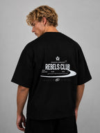 Polera negra rebels club algodón grueso