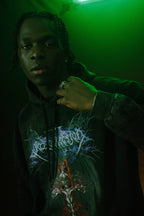 Hoodie acid wash Bo world cross - Bo world edition