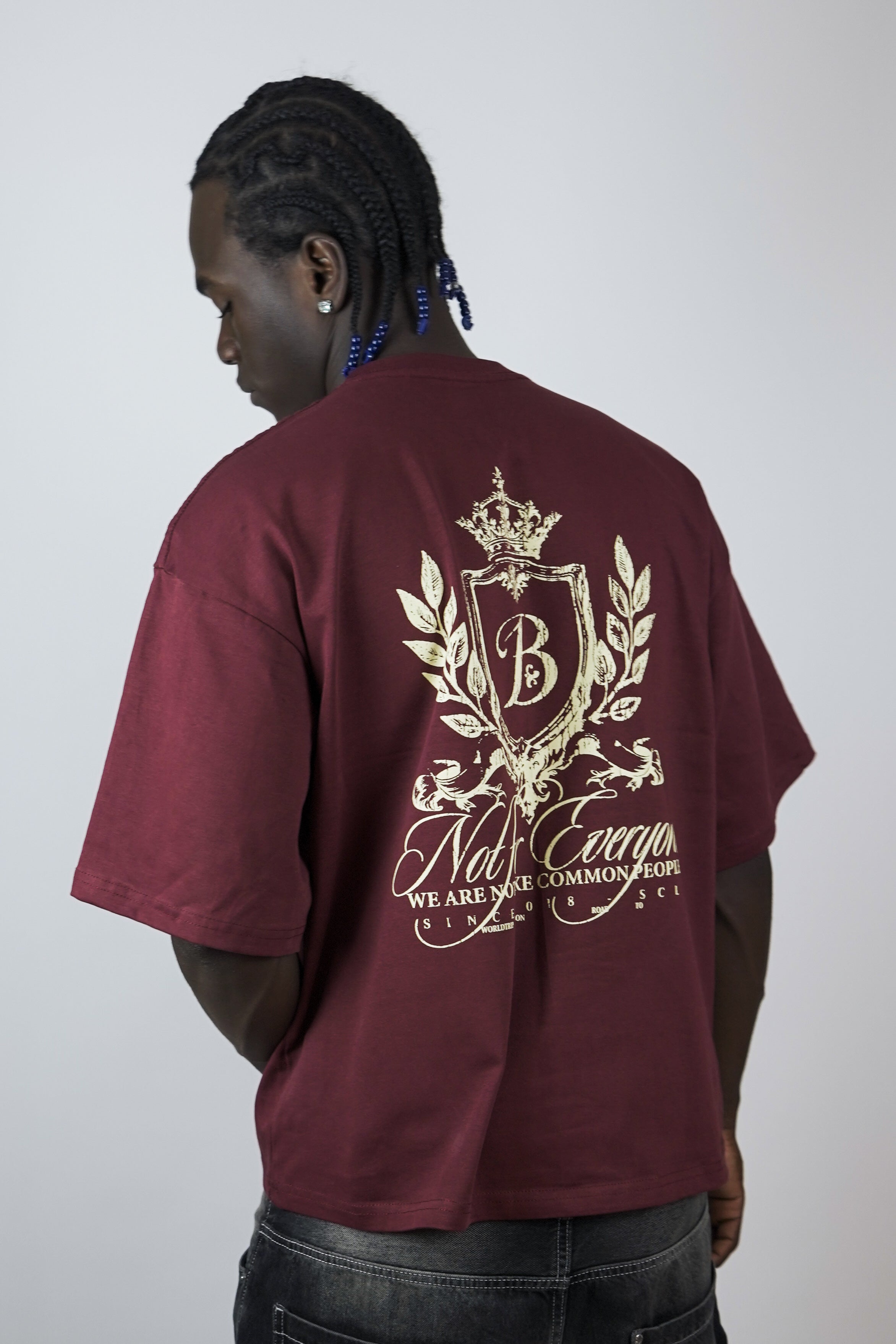 Polera burdeo escudo Bo worldtrip algodón grueso