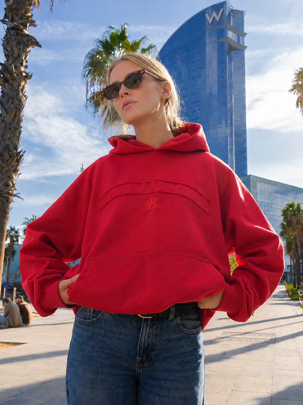 Hoodie Essential rojo italiano
