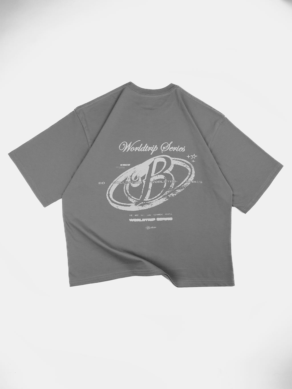 Polera gris worldtrip logo