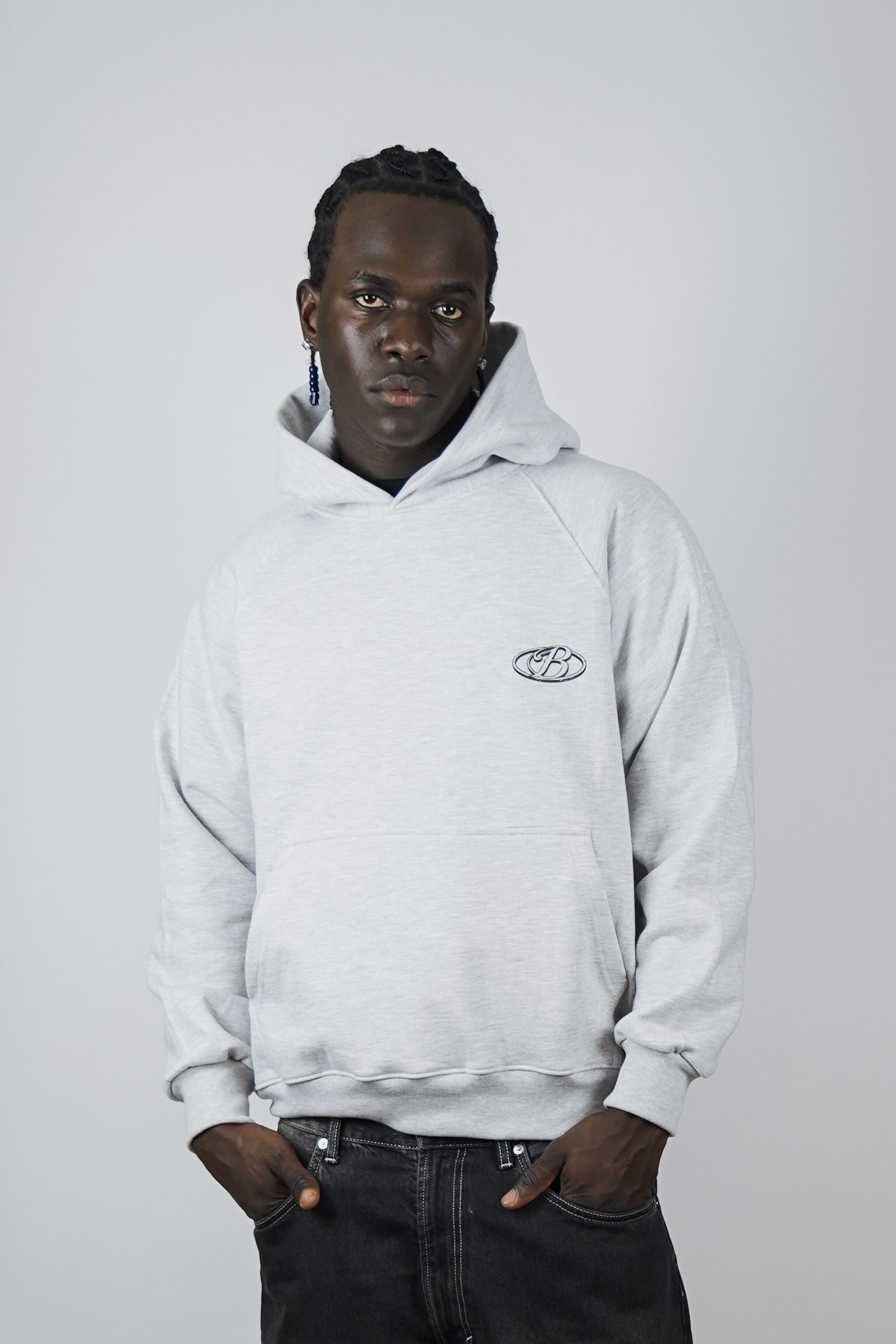 Hoodie rebels club soft grey