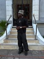 Polera negra logo 3D worldtrip algodón grueso