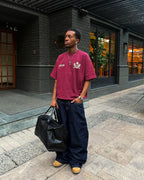 Polera burdeo escudo Bo worldtrip algodón grueso