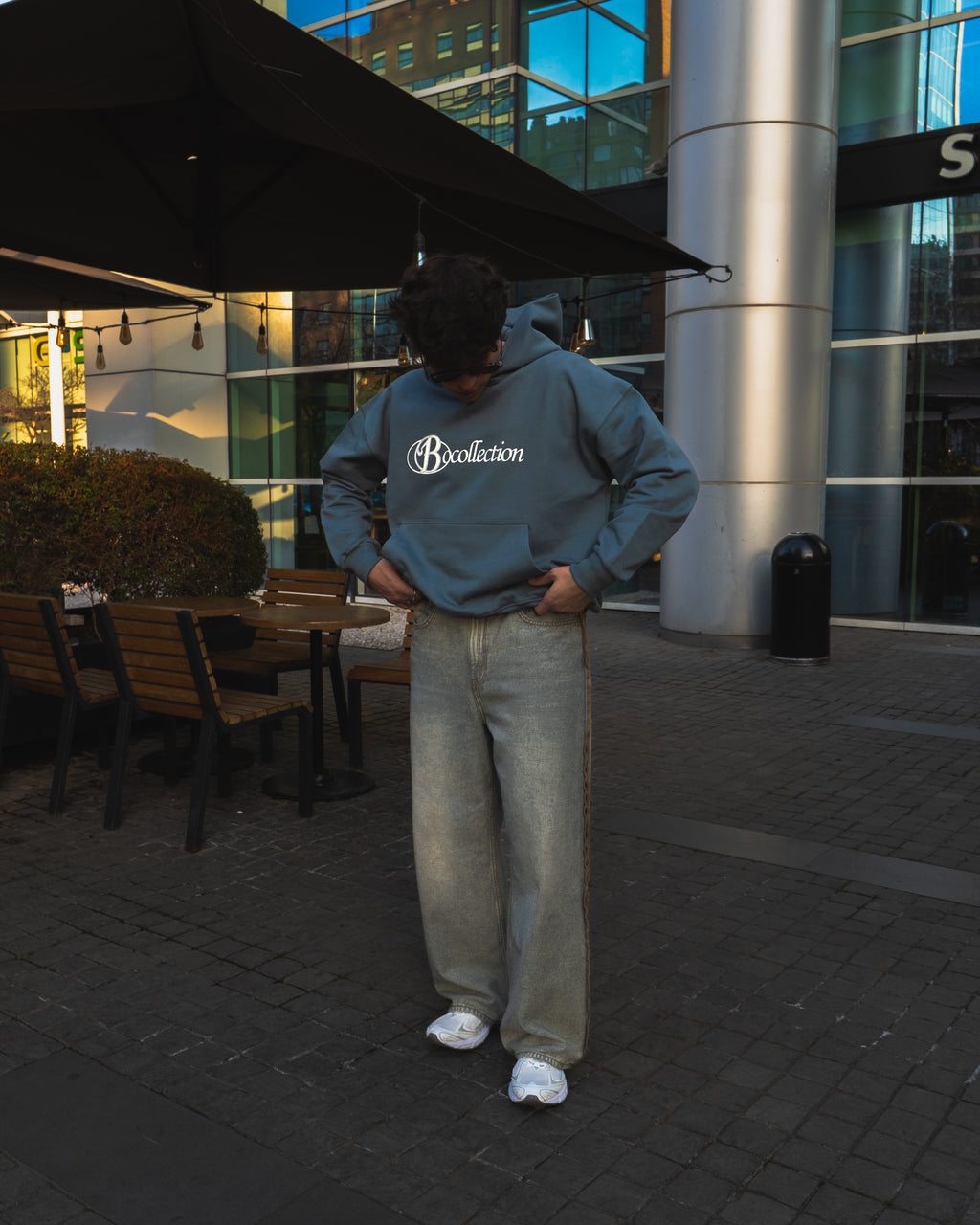 Hoodie grey big logo 3D - Bo world edition