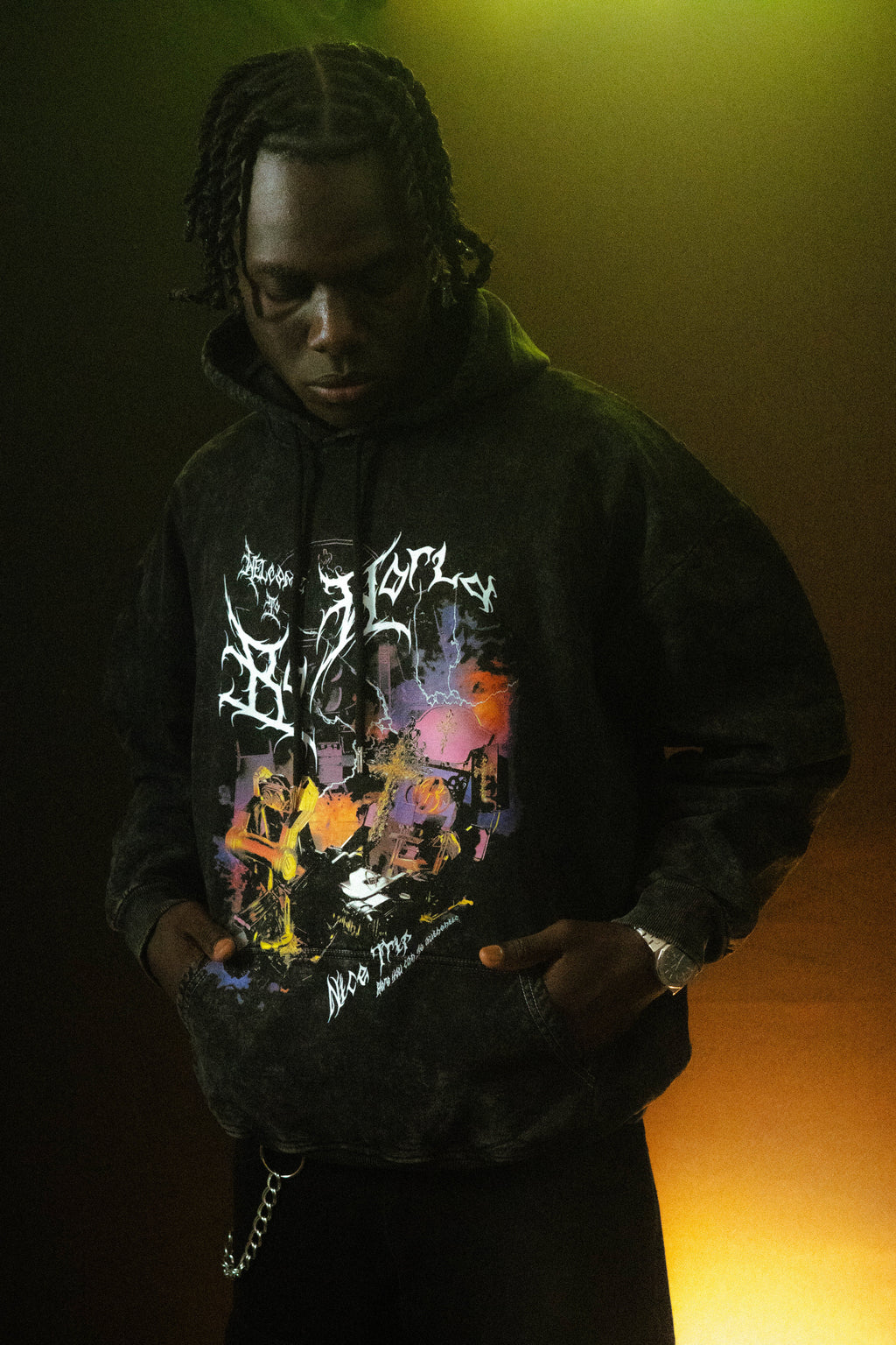 Hoodie acid wash Bo world trip - Bo world edition