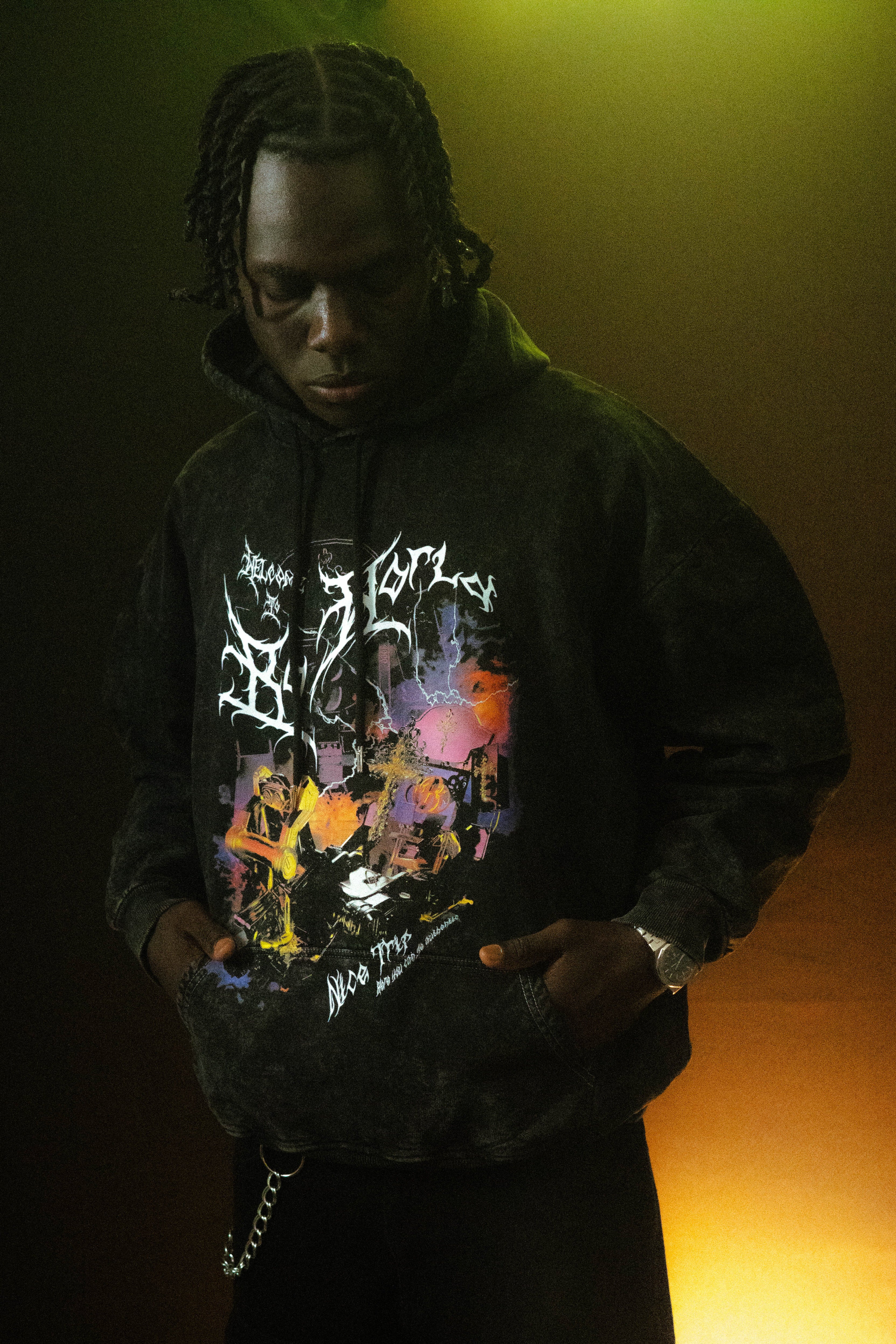 Hoodie acid wash Bo world trip - Bo world edition