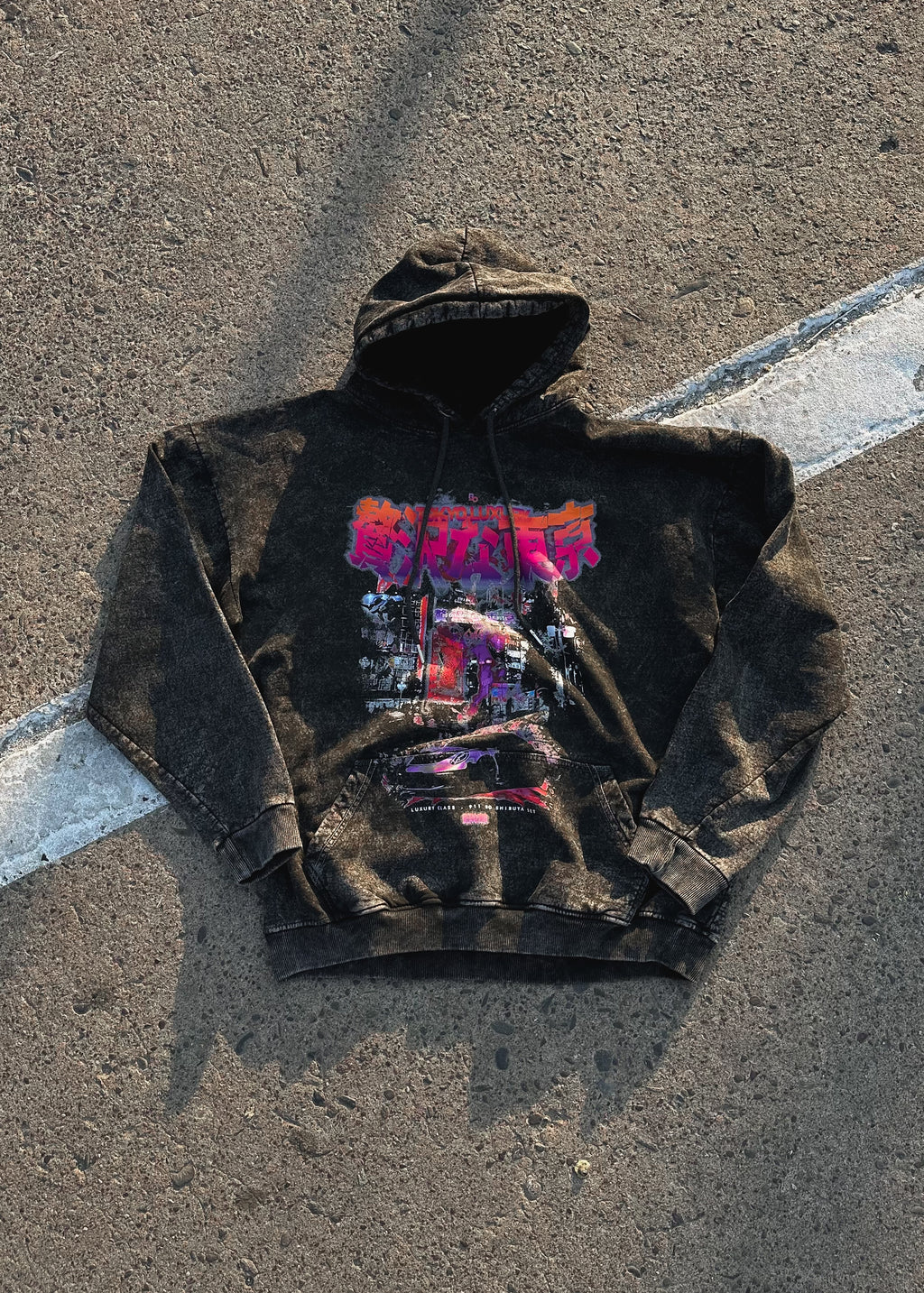 Hoodie Tokyo Shibuya set acid wash - Luxury class edition