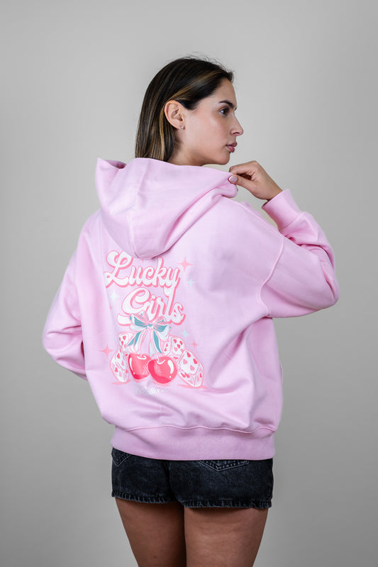 PREVENTA - Hoodie oversize pink Bo Lucky girls - Summer series