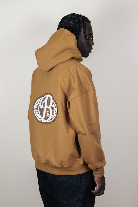 Hoodie soft brown 3D logo - Bo world edition