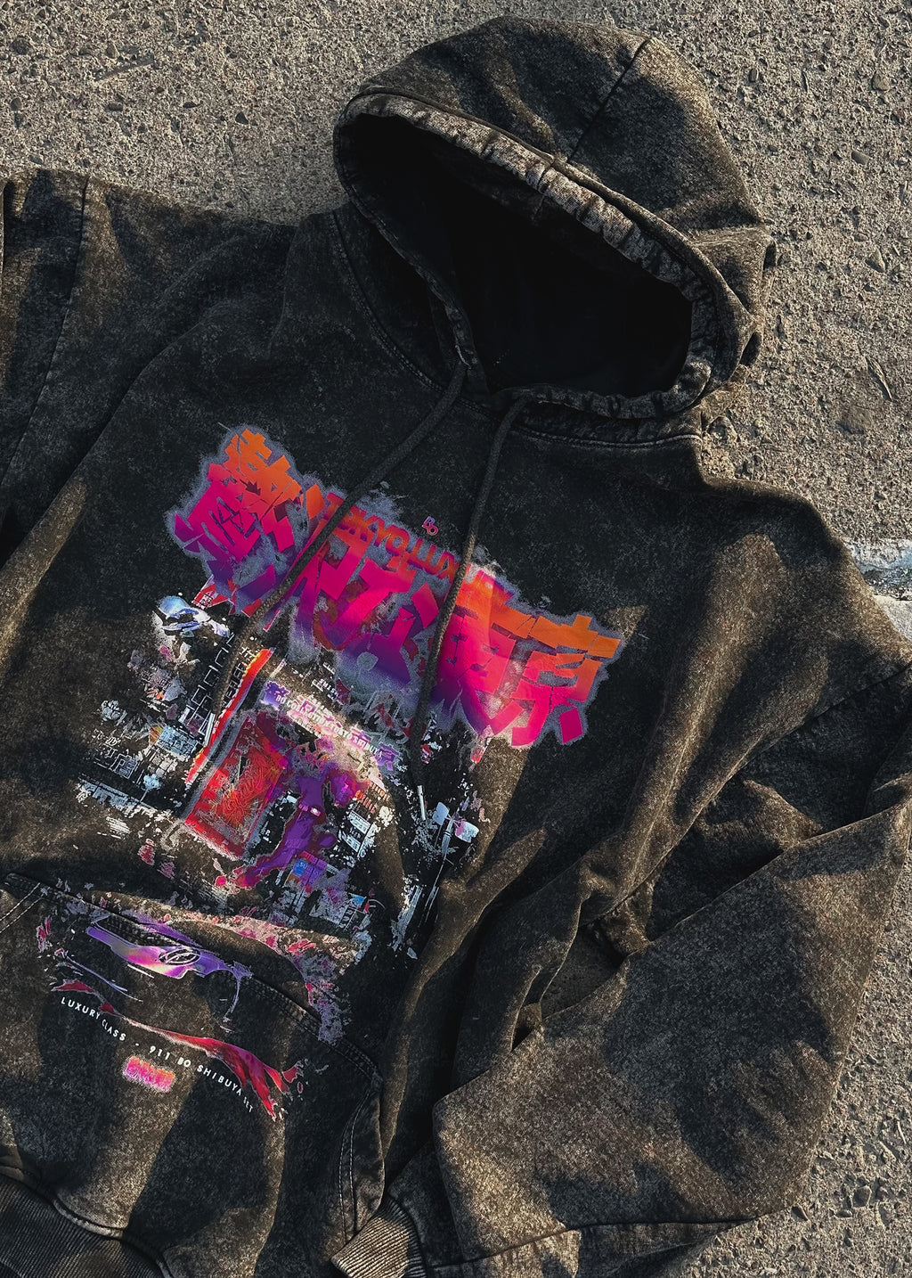 Hoodie Tokyo Shibuya set acid wash - Luxury class edition