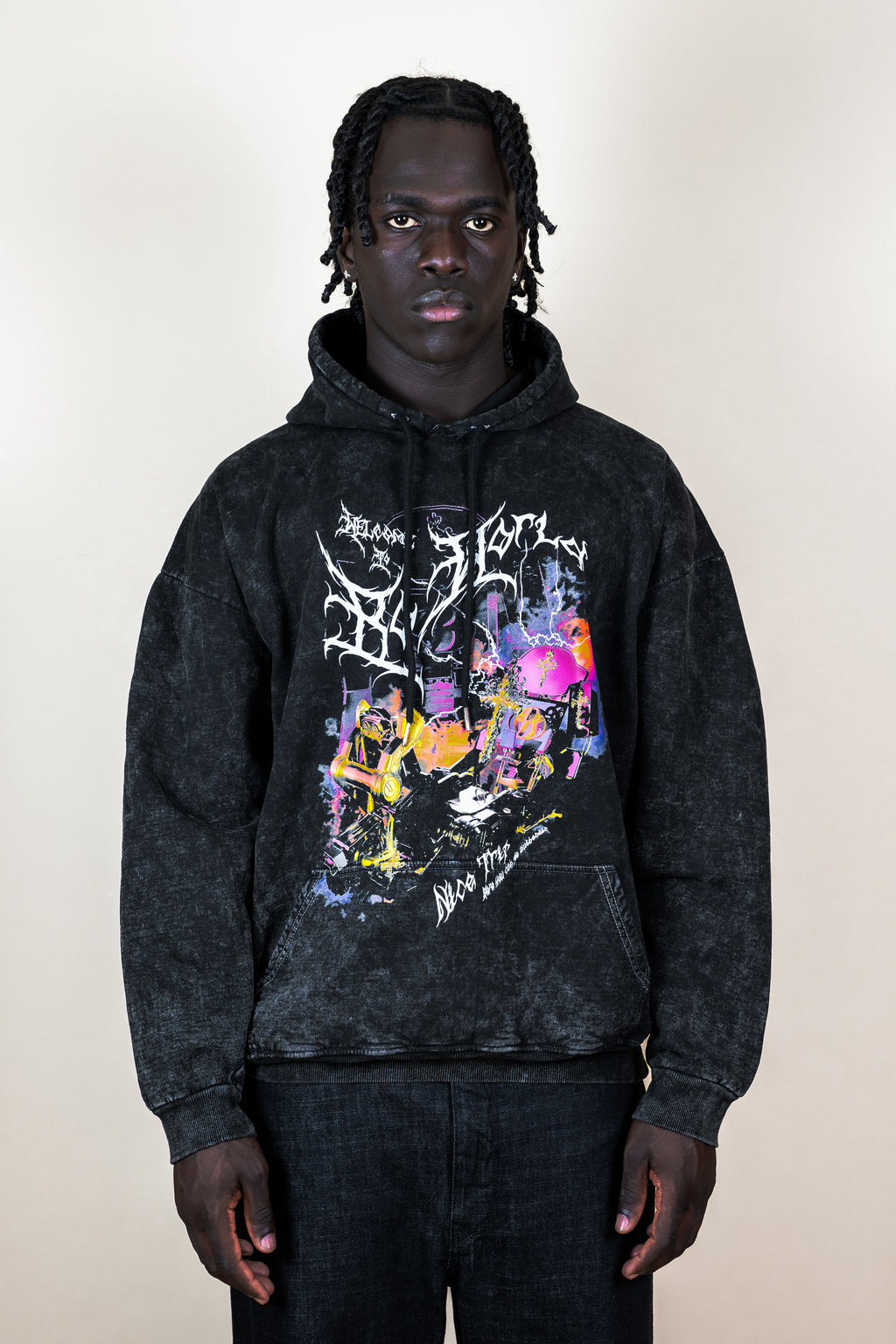 Hoodie acid wash Bo world trip - Bo world edition