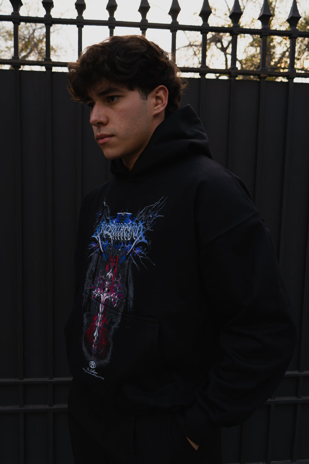 Hoodie black cross Bo world - Membership club series