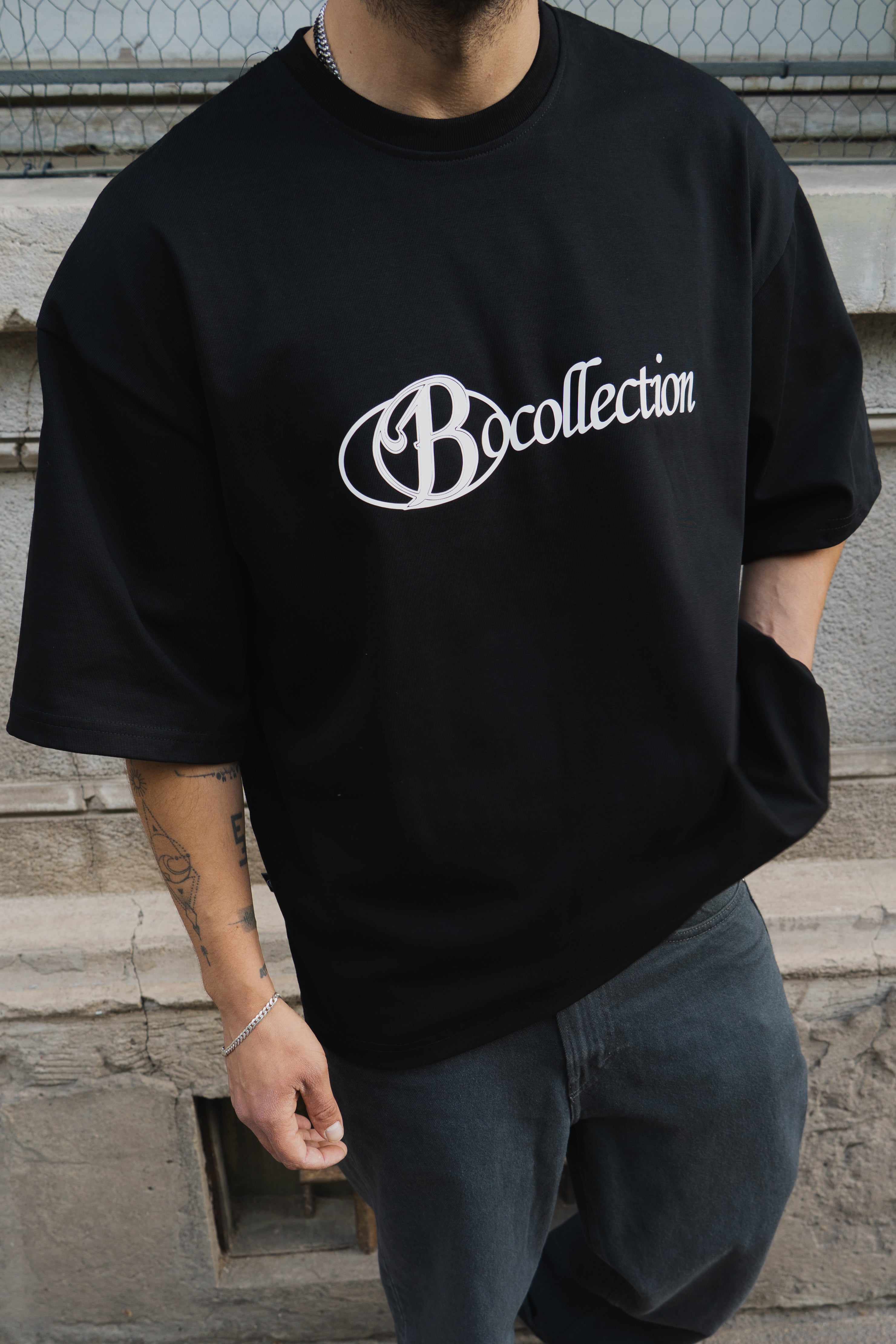 Polera heavycotton black big logo 3D
