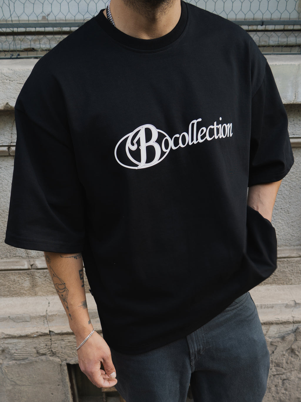 Polera heavycotton black big logo 3D