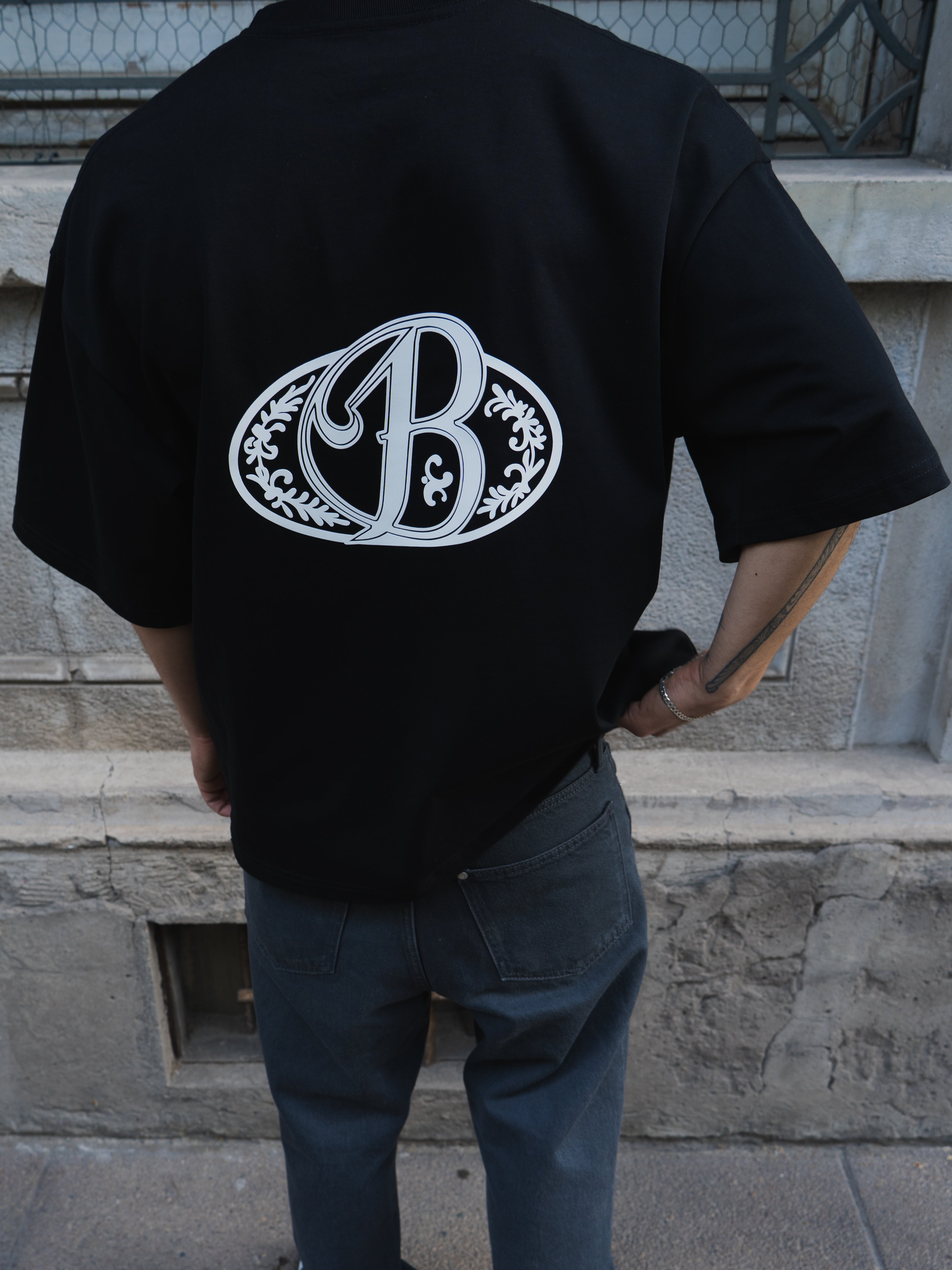 Polera heavycotton black big logo 3D