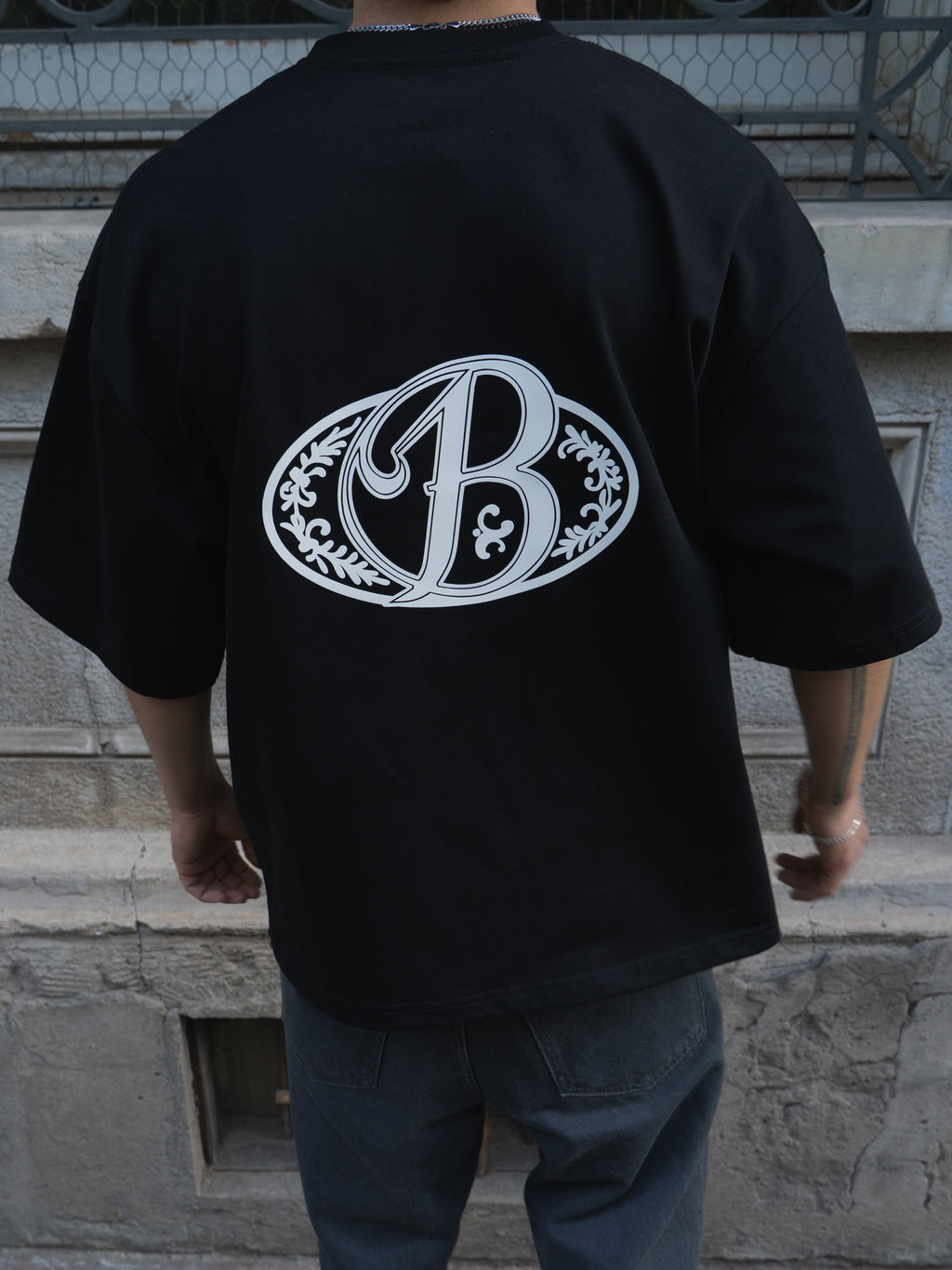 Polera heavycotton black big logo 3D