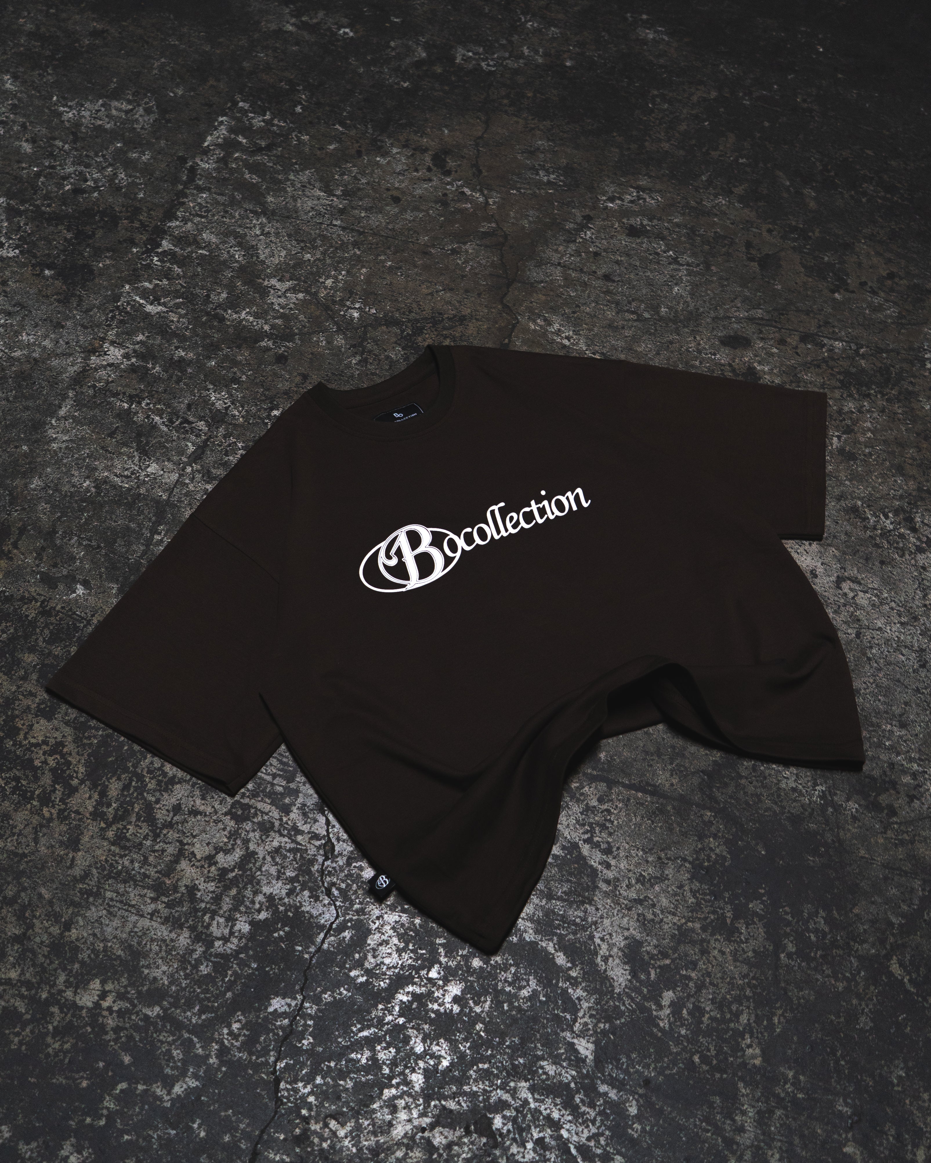 Polera heavycotton brown big logo 3D