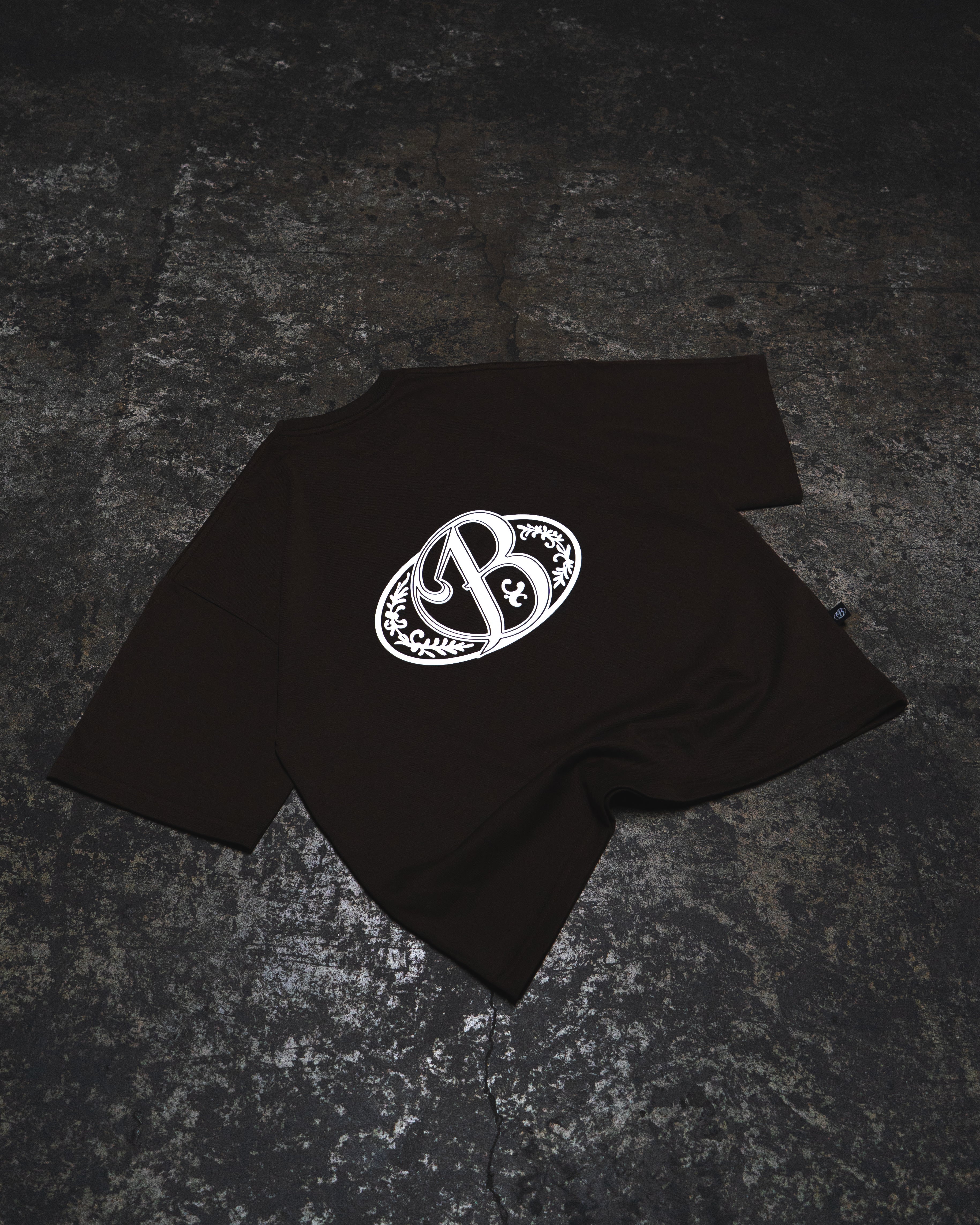 Polera heavycotton brown big logo 3D