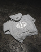 Hoodie soft grey big logo 3D