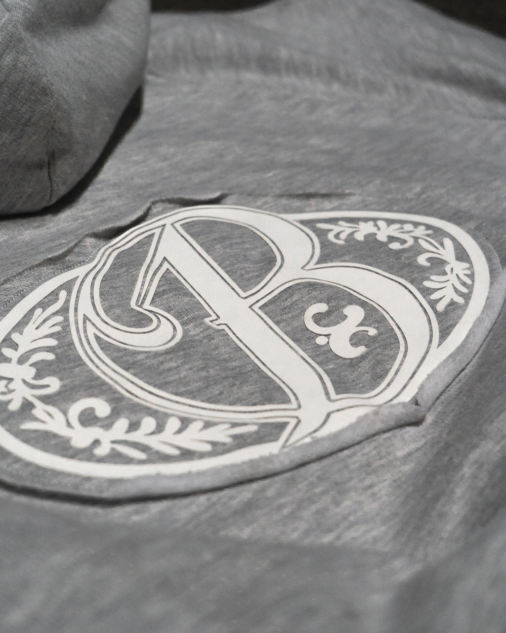 Hoodie soft grey big logo 3D