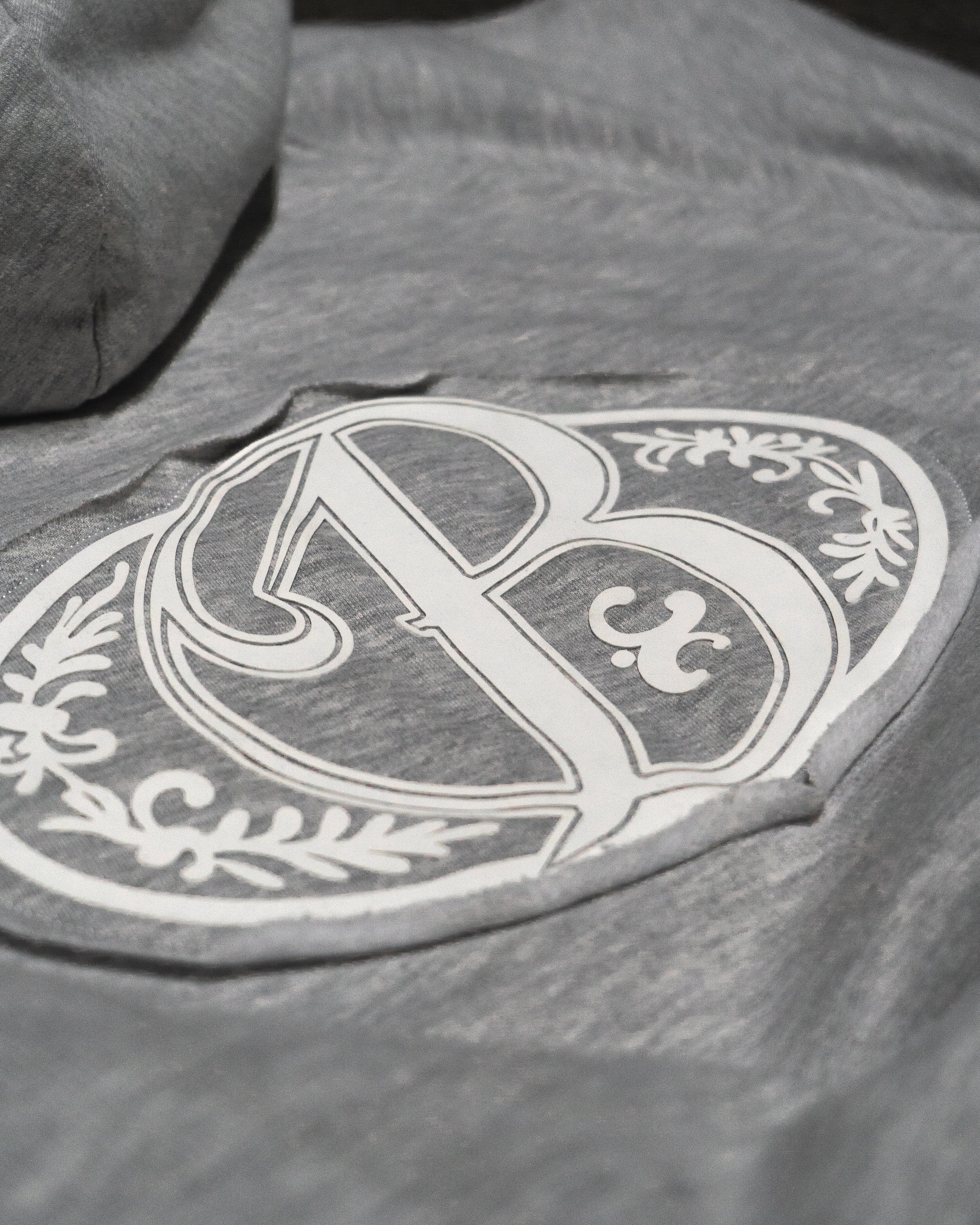 Hoodie soft grey big logo 3D