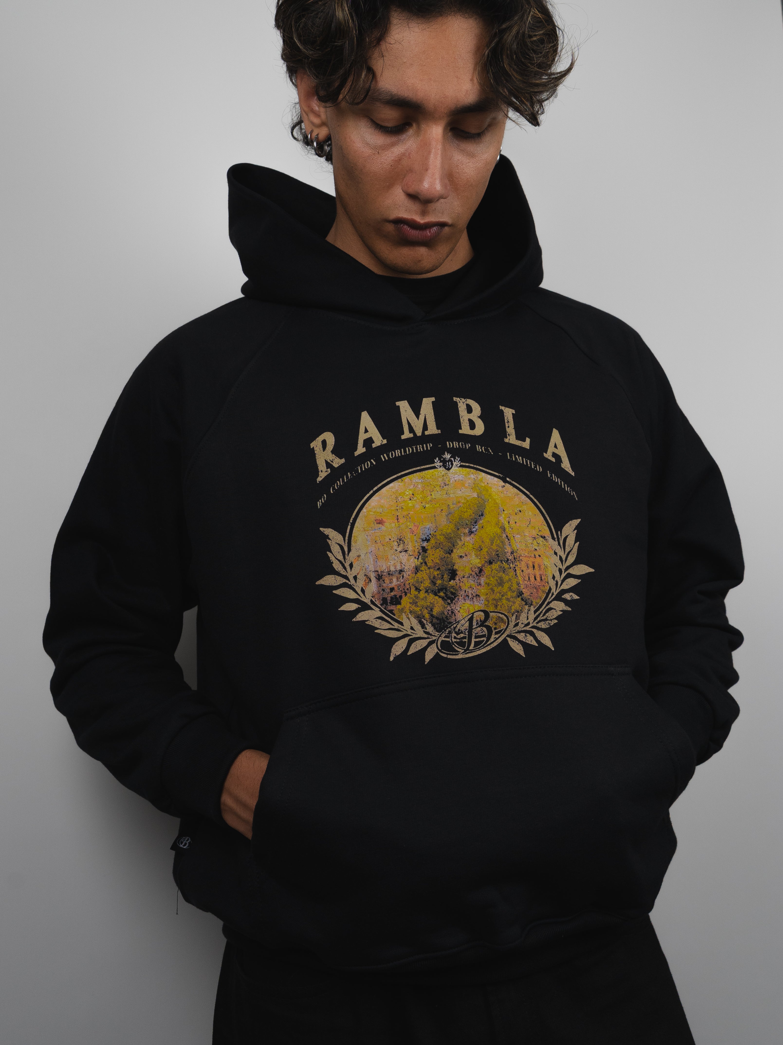 PREVENTA - Hoodie Rambla bcn negro