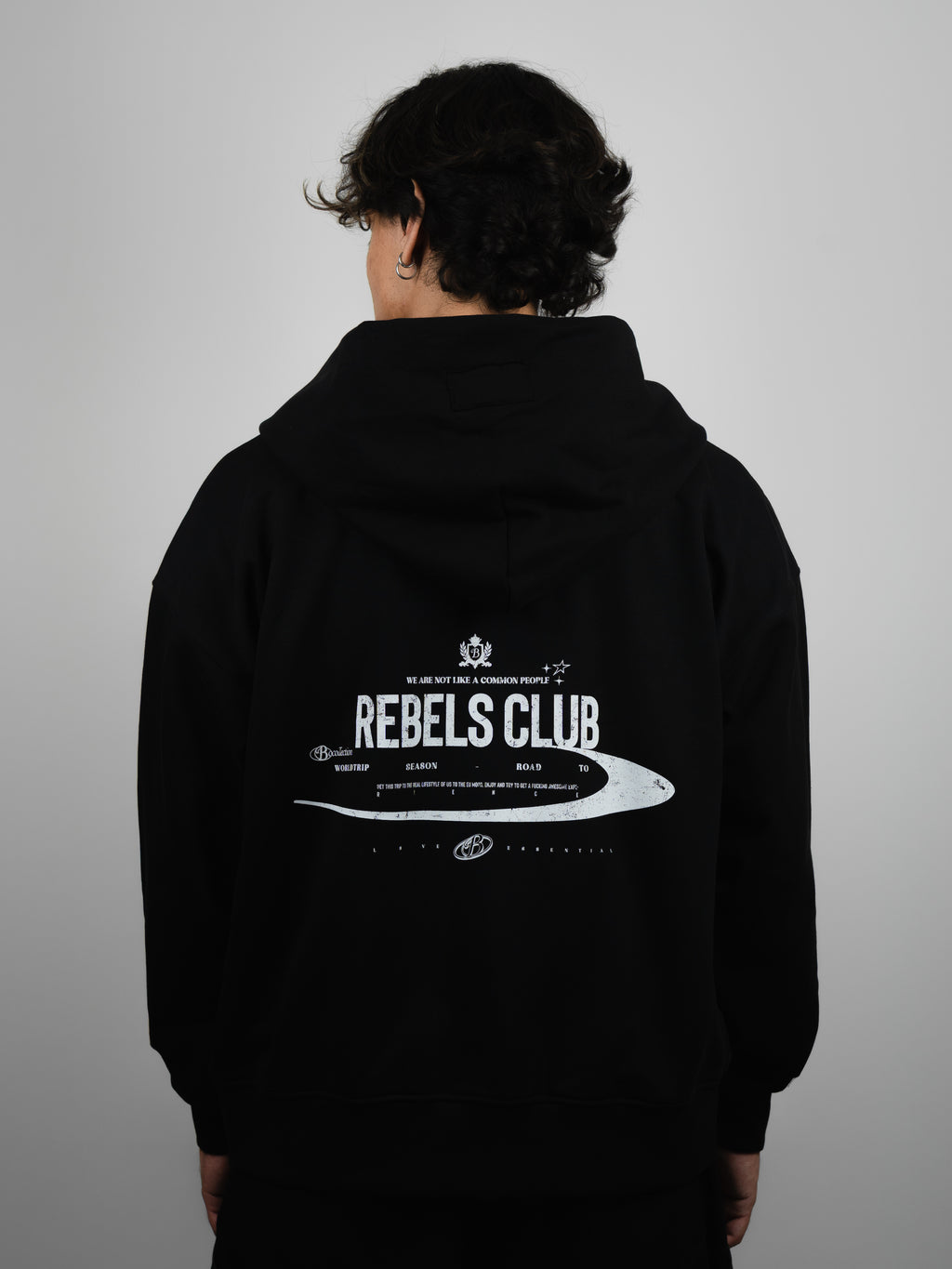 Hoodie doble cierre rebels club black
