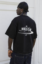 Polera negra rebels club algodón grueso