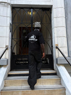 Polera negra logo 3D worldtrip algodón grueso