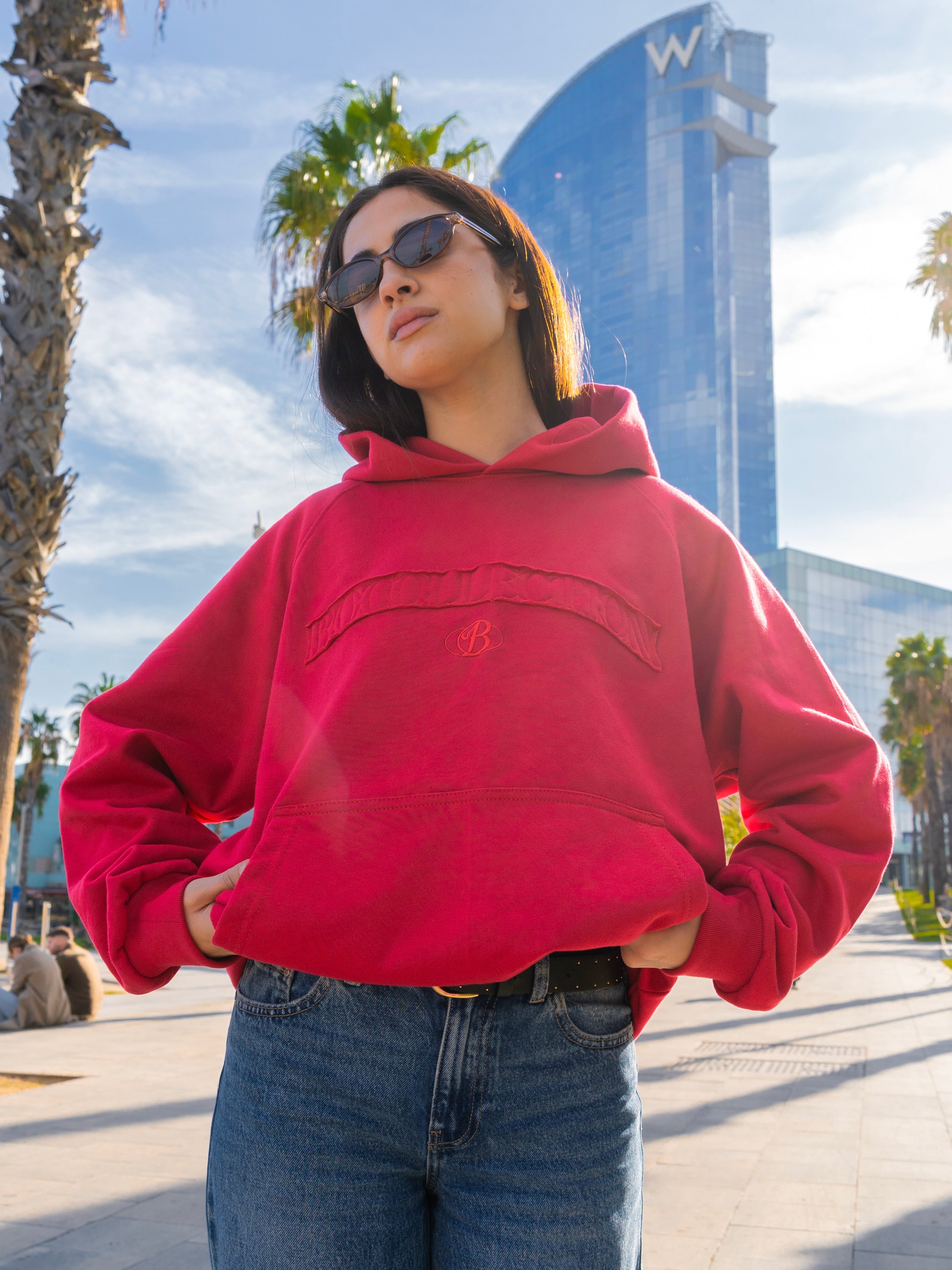 Hoodie Essential rojo italiano