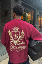 Polera burdeo escudo Bo worldtrip algodón grueso