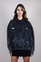 Hoodie jaspeado oversize Try my Bo cherry