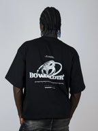 Polera negra logo 3D worldtrip algodón grueso