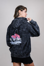 Hoodie jaspeado oversize Try my Bo cherry