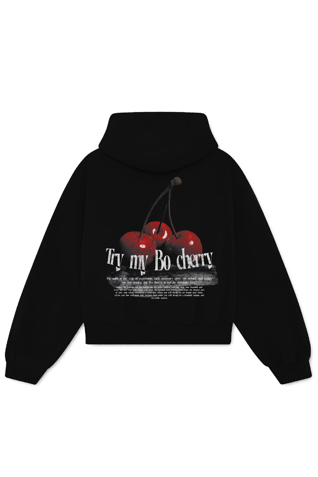 Hoodie oversize Try my Bo cherry