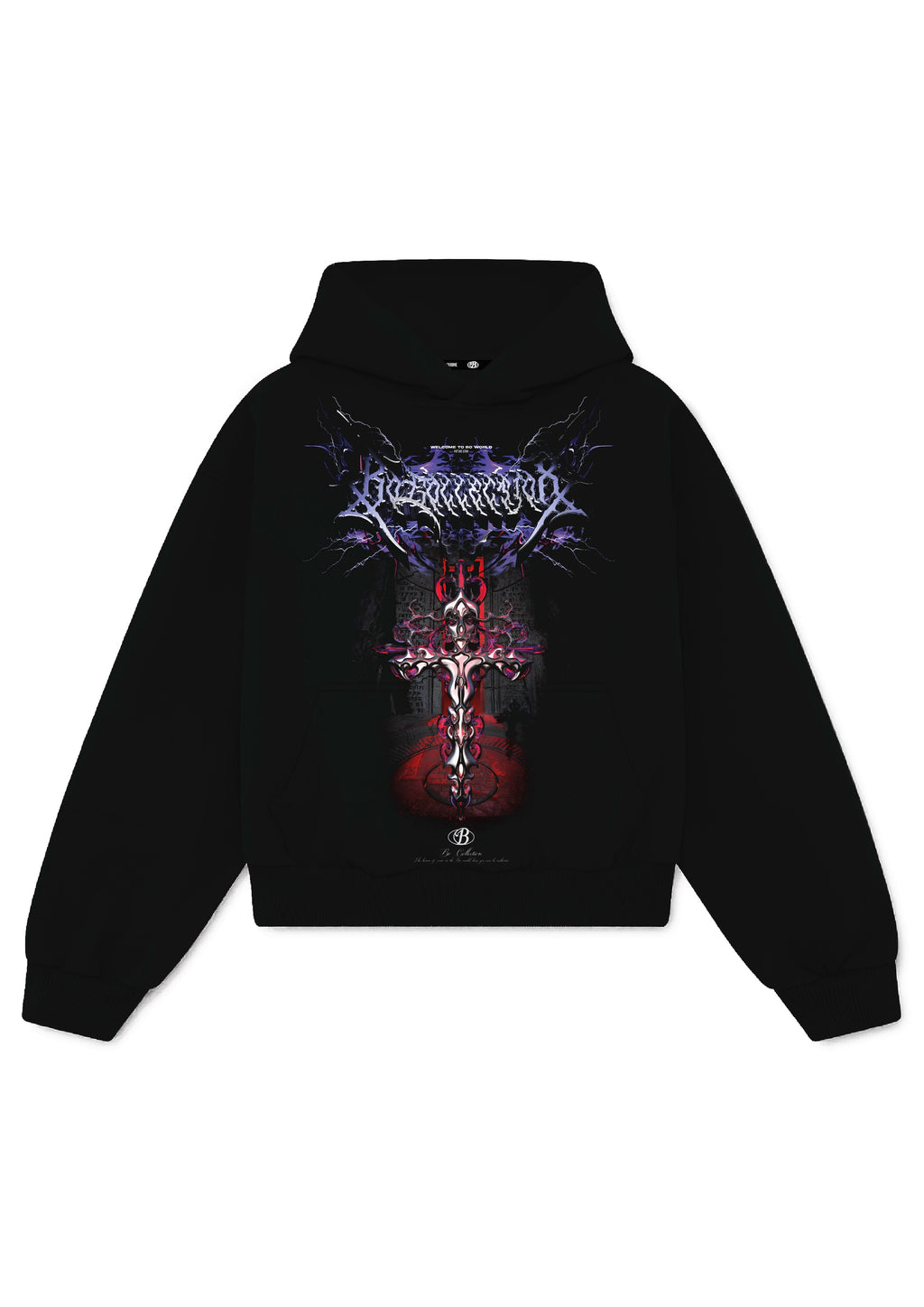 Hoodie black cross Bo world - Membership club series