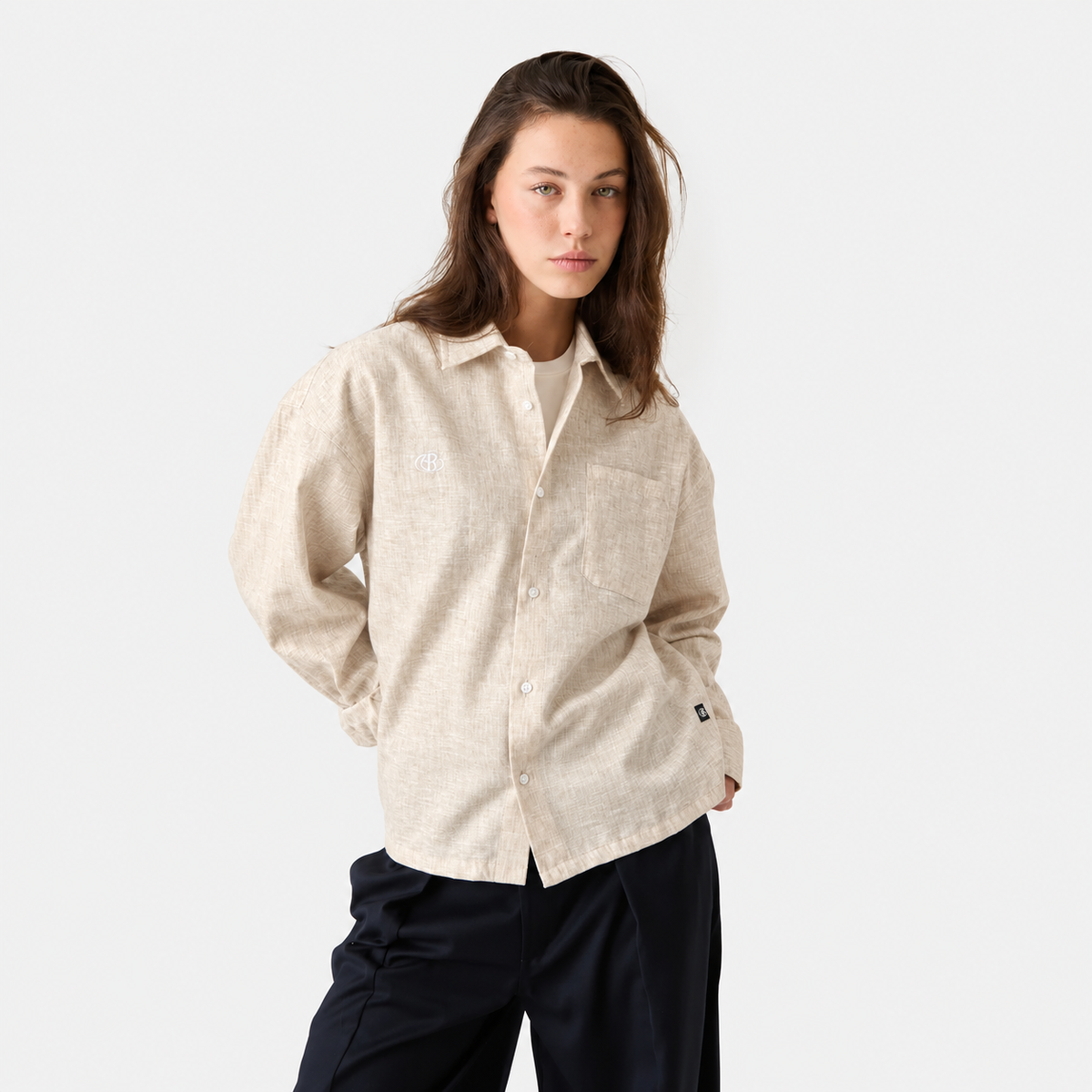Camisa boxy beige elite club
