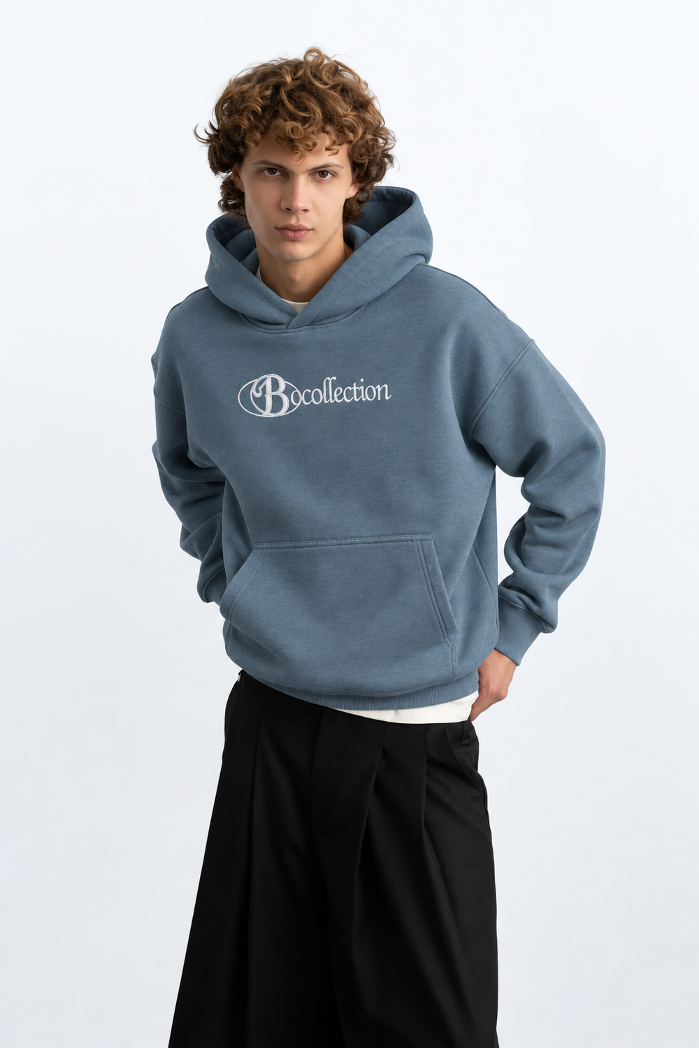 Polerón gris big logo 3D
