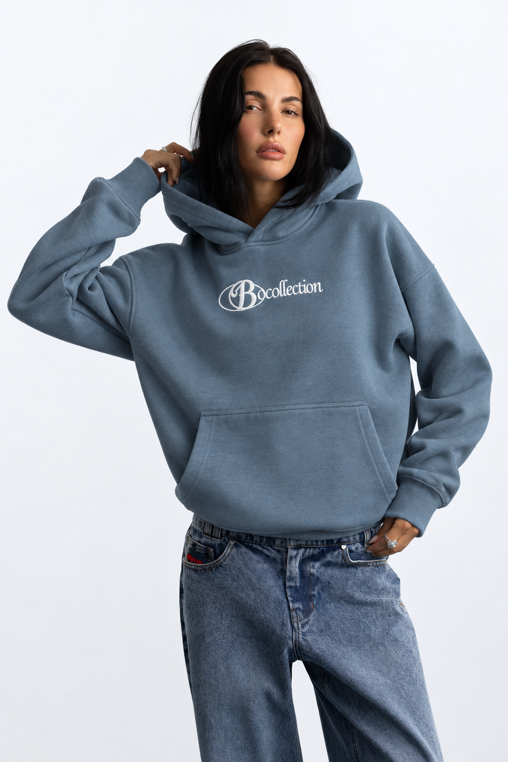 Polerón gris big logo 3D