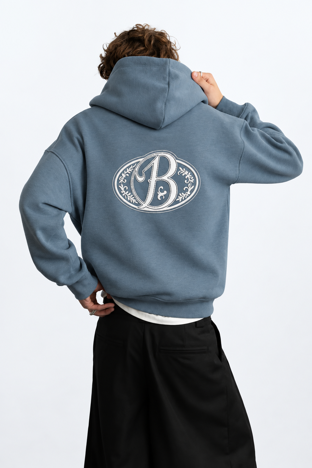 Polerón gris big logo 3D