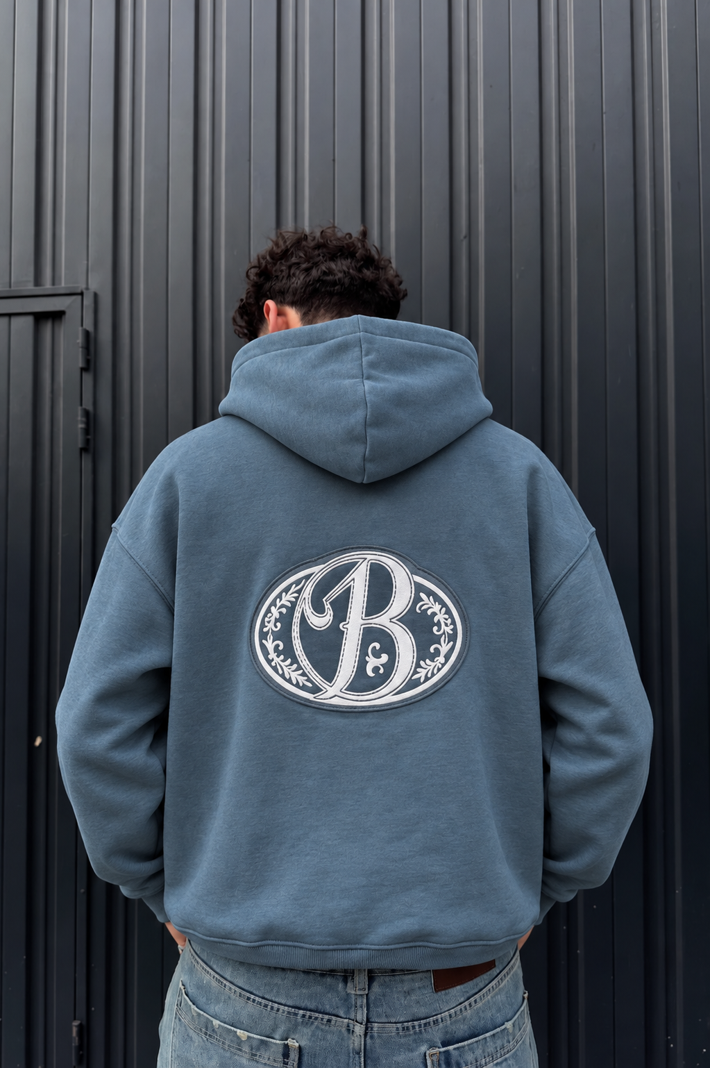 Polerón gris big logo 3D