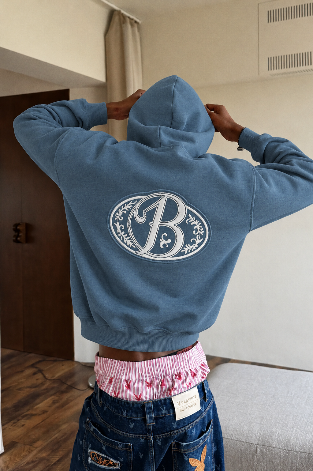 Polerón gris big logo 3D