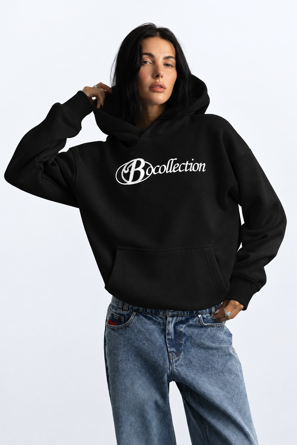 Polerón negro big logo 3D