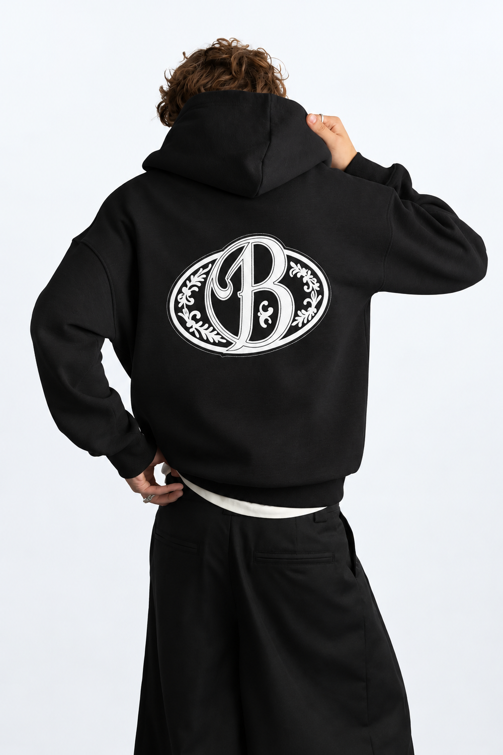 Polerón negro big logo 3D