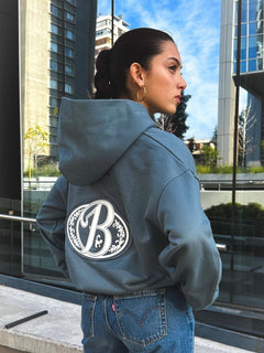Hoodie grey big logo 3D - BO COLLECTION ®